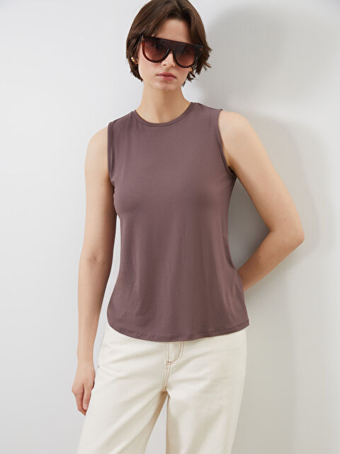 LCWAIKIKI Classic Bisiklet Yaka Kadın Atlet - S5AS92Z8-HAF