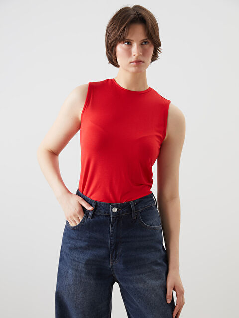 LCWAIKIKI Classic Bisiklet Yaka Kadın Atlet - S5AS92Z8-KYV