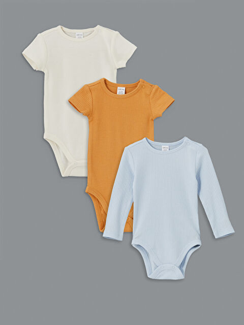LCW baby Ribbed Baby Boys' Snap Bodysuit 3-pack - S5AT62Z1-V26
