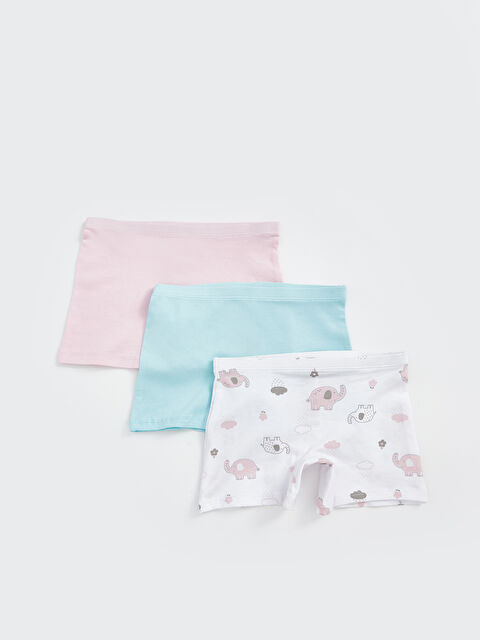 LCW Kids Beli Lastikli Baskılı Kız Bebek Boxer 3'lü - S5AU81Z1-LU8