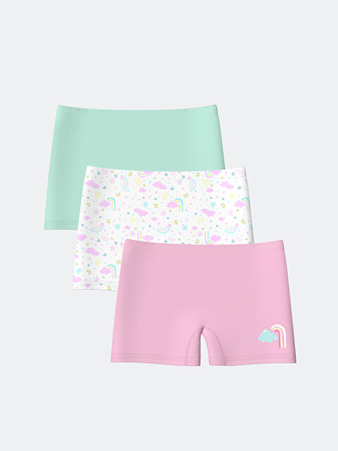 LCW Kids Baskılı Kız Çocuk Boxer 3'lü - S5AV94Z4-QXB