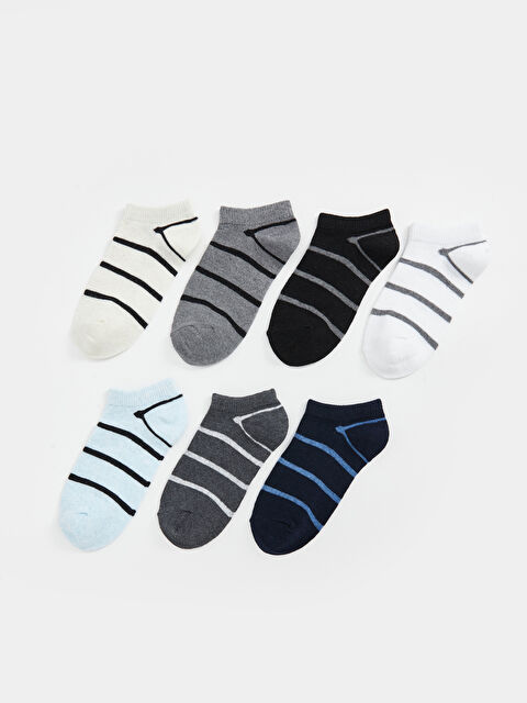 LCW Kids Çizgili Erkek Çocuk Patik Çorap 7'li - S5AY01Z4-K00