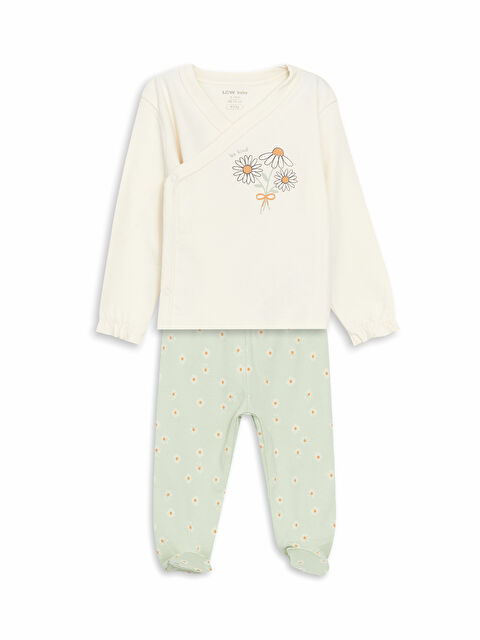 LCW baby Organik Kumaş Kız Bebek Hırka ve Eşofman Alt 2'li - S5AY45Z1-FDL