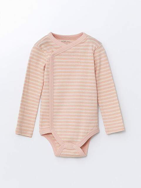 LCW baby Çizgili Uzun Kollu Kız Bebek Çıtçıtlı Bodysuit - S5AY48Z1-LHK