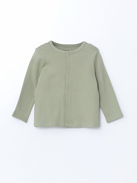 LCW baby Bisiklet Yaka Pamuklu Erkek Bebek Hırka - S5AY85Z1-YGN