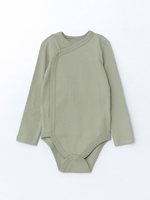 LCW baby Kruvaze Yaka Erkek Bebek Çıtçıtlı Body - S5AY92Z1-YGN