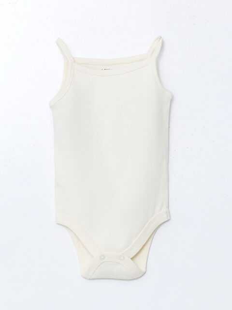 LCW baby Kare Yaka Kız Bebek Çıtçıtlı Body