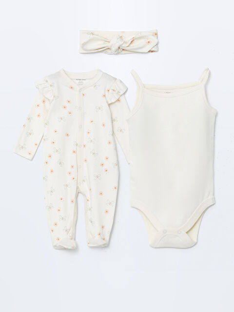 LCW baby Organik Pamuk Kız Bebek Hastane Çıkış Seti - S5AY98Z1-LRA