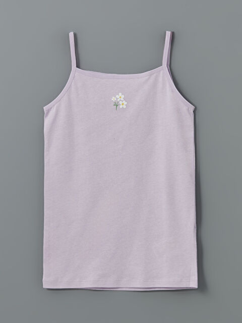 LCW Kids Kare Yaka İp Askılı Çiçekli Kız Çocuk Atlet