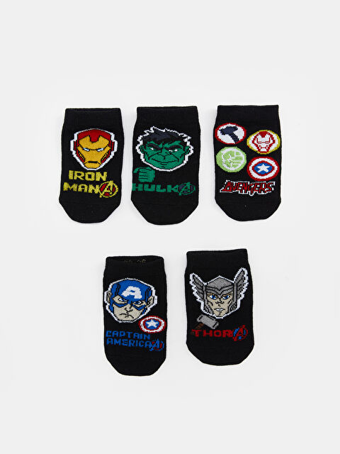 LCW Kids Hulk Desenli Erkek Çocuk Patik Çorap 5'li - S5BA41Z4-K00