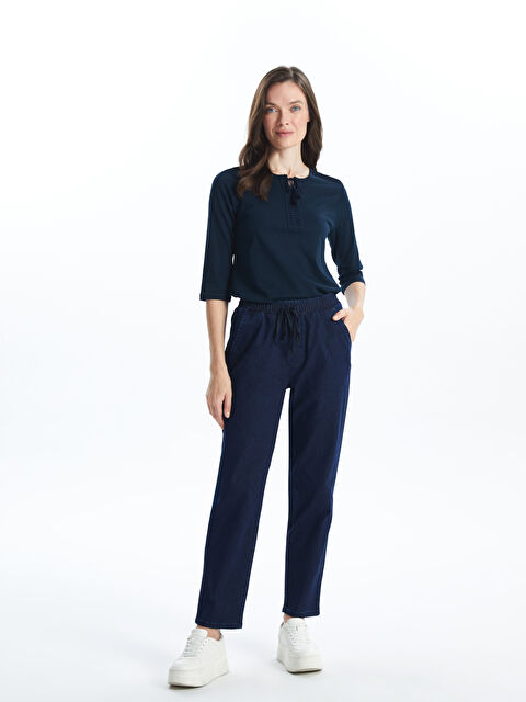 LCW Grace Beli Lastikli Straight Fit Kadın Jean Pantolon - S5BA80Z8-309