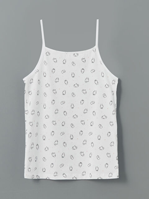 LCW Kids Kare Yaka İp Askılı Kız Çocuk Atlet - S5BC86Z4-LT8