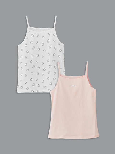 LCW Kids Kare Yaka Kız Çocuk Atlet 2'li - S5BC87Z4-FTG