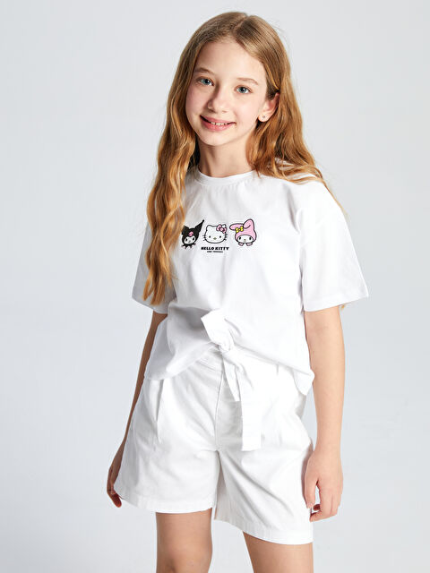 LCW Kids Bisiklet Yaka Hello Kitty Baskılı Kız Çocuk Tişört - S5BE44Z4-Q6K
