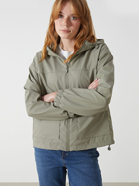 LCW Vision Дождевик из искусственной кожи с капюшоном для женщин - S5BF20Z8-YBF