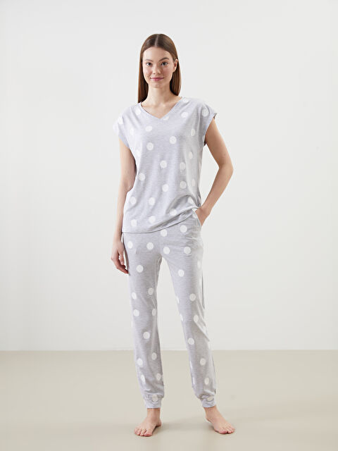 LCW DREAM Beli Lastikli Puantiyeli Kadın Pijama Altı - S5BG92Z8-998