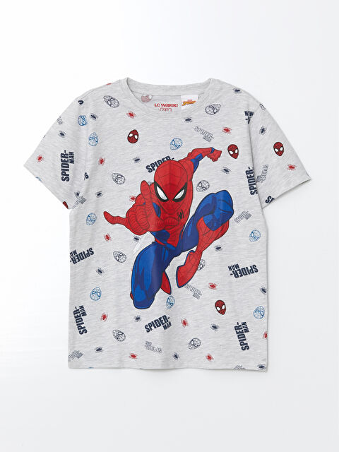 LCW Kids Bisiklet Yaka Spider-Man Baskılı Erkek Çocuk Pijama Üstü - S5BH01Z4-998