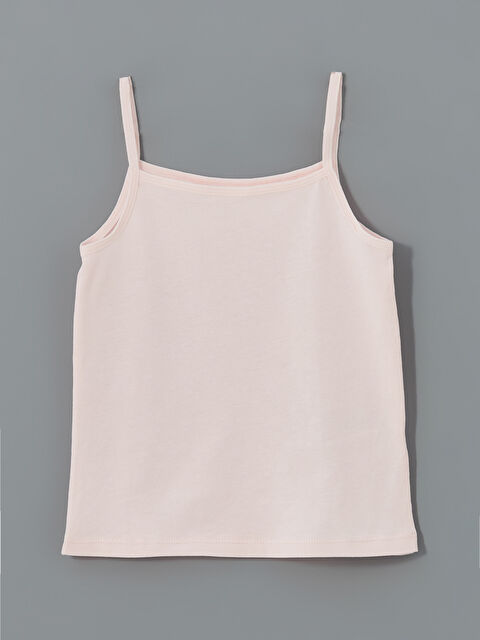 LCW Kids Kare Yaka İp Askılı Kız Çocuk Atlet	 - S5BH43Z1-FSA