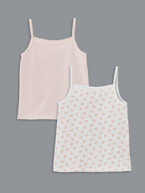 LCW Kids Kare Yaka Askılı Kız Çocuk Atlet 2'li - S5BH44Z1-FSA