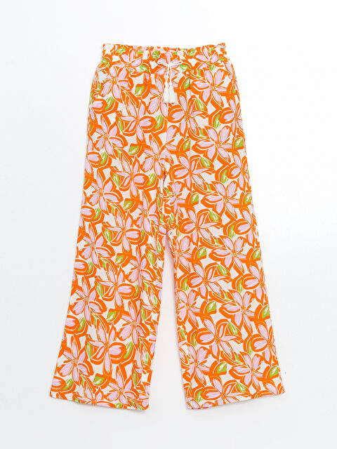 LCW Kids Beli Lastikli Çiçekli Kız Çocuk Pantolon - S5BH51Z4-LSR