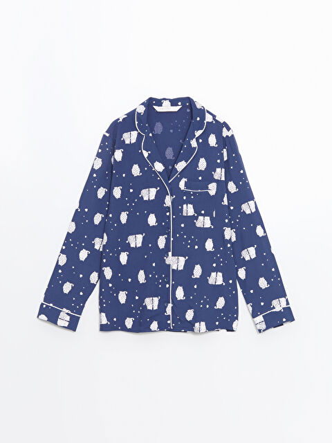 LCW DREAM Gömlek Yaka Desenli Kadın Pijama Üst