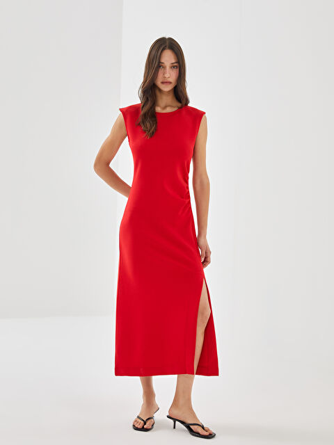 LCW Vision әйелдерге арналған өрнексіз миди көйлек - S5BH83Z8-KYV