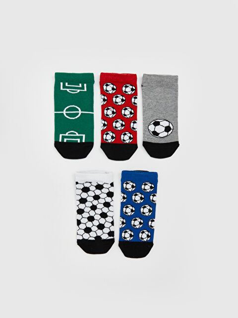 LCW Kids Desenli Erkek Çocuk Patik Çorap 5'li - S5BI13Z4-K00