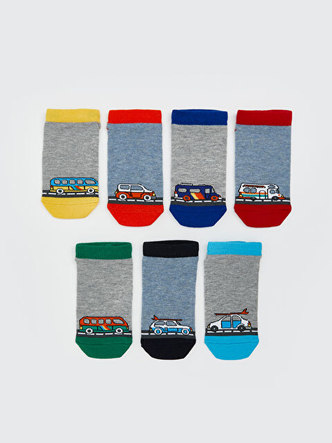 LCW Kids Desenli Erkek Çocuk Patik Çorap 7'li - S5BI15Z4-K00