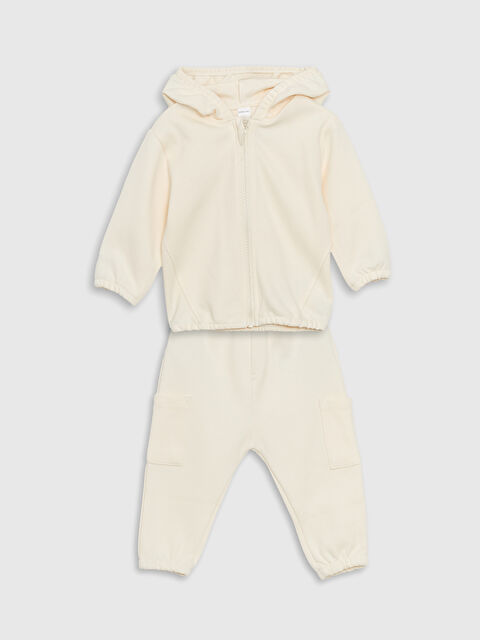 LCW baby Kapüşonlu Erkek Bebek Hırka ve Eşofman Alt 2'li - S5BI21Z1-YG7