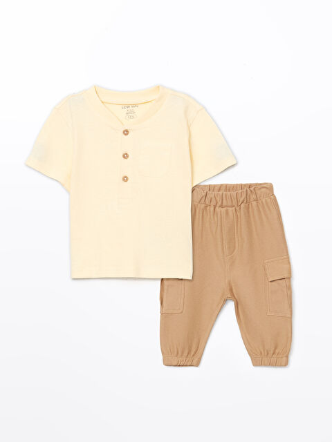 LCW baby Bisiklet Yaka Erkek Bebek Tişört - S5BI28Z1-YMR