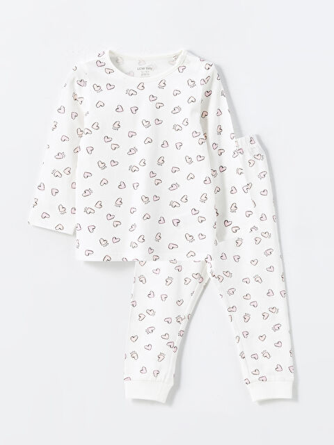 LCW baby Bisiklet Yaka Baskılı Kız Bebek Pijama Takımı - S5BI56Z1-LRA