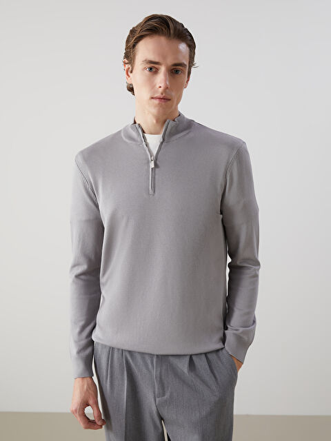 LCW Vision كنزة صوفية بياقة بولو وكم طويل للرجال - S5BI66Z8-LAL