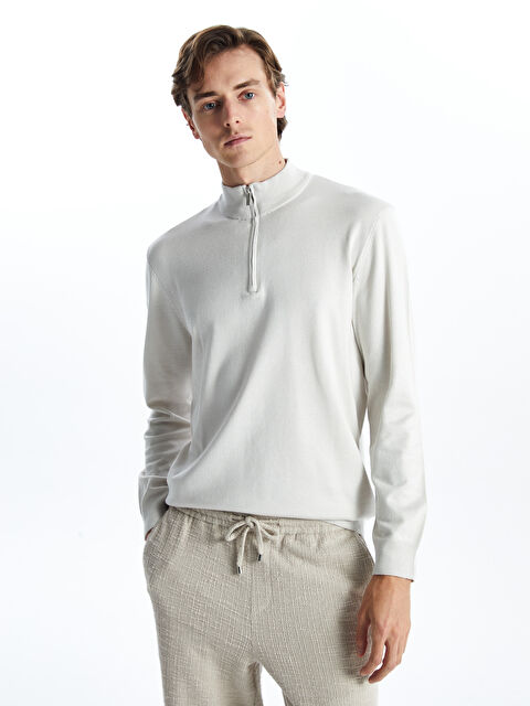 LCW Vision كنزة صوفية بياقة بولو وكم طويل للرجال - S5BI66Z8-VZD