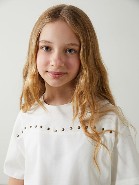 LCW Kids Bisiklet Yaka Kız Çocuk Tişört - S5BJ01Z4-FES