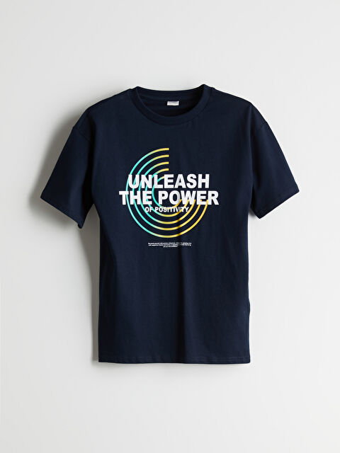 LCW Kids Bisiklet Yaka Baskılı Erkek Çocuk Tişört - S5BJ16Z4-DWP