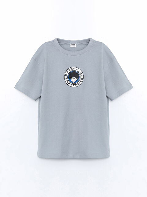 LCW Kids Тениска за момчета с кръгло деколте, отпечатана с Капитан Цубаса, джърси