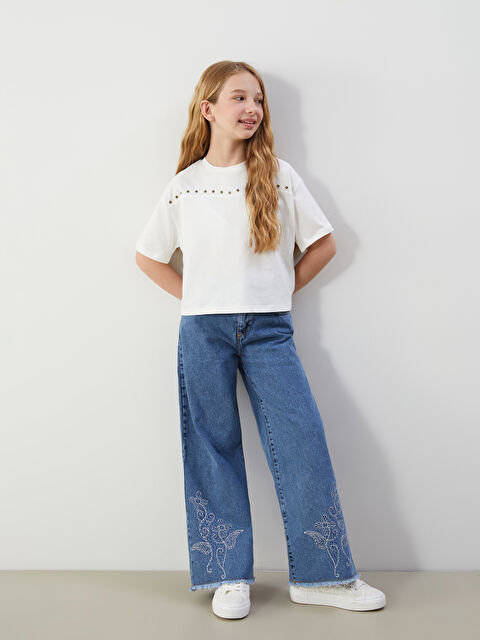 LCW Kids Wideleg Kız Çocuk Jean Pantolon - S5BK47Z4-SHK