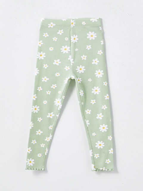 LCW baby Beli Lastikli Çicekli Kız Bebek Tayt - S5BM04Z1-LRL