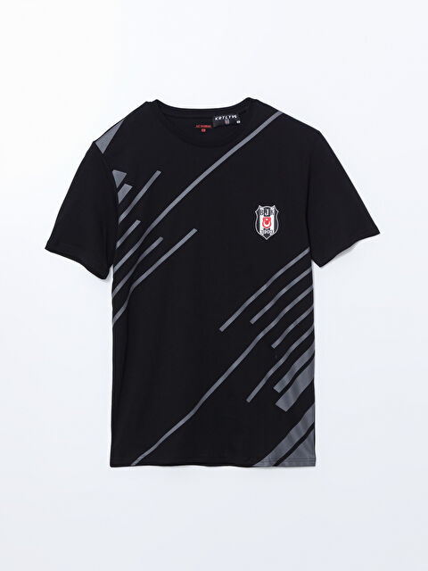 LC WAIKIKI Bisiklet Yaka Kısa Kollu Beşiktaş Baskılı Erkek Pijama Üst - S5BM68Z8-CVL