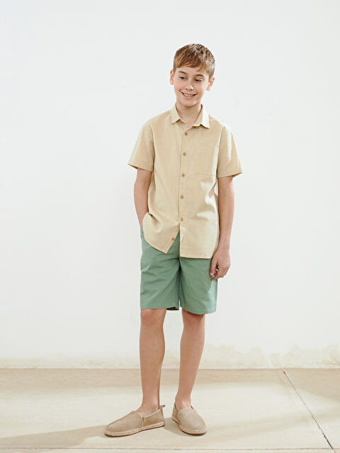 LCW Kids Keten Karışımlı Erkek Çocuk Gömlek - S5BM98Z4-FN0