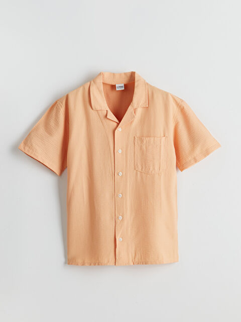 LCW Kids Kısa Kollu Dokulu Erkek Çocuk Gömlek - S5BM99Z4-GAL