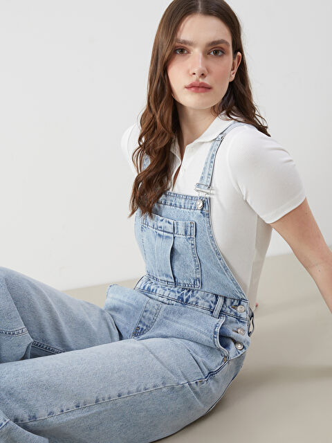 LCW Vision Kare Yaka Kadın Jean Salopet - S5BN14Z8-507