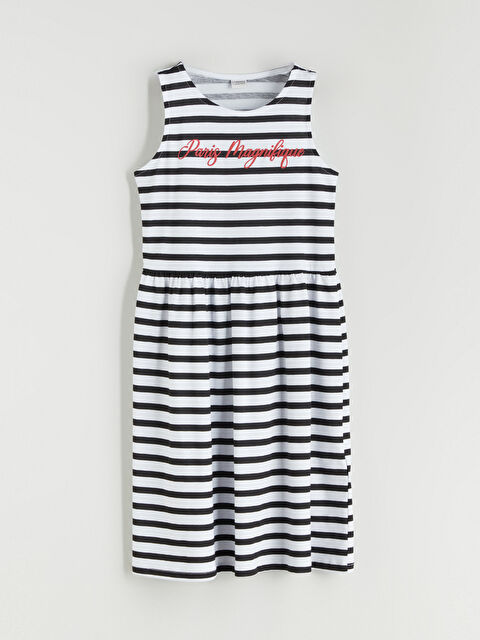 LCW Kids Crew Neck Striped Girls' Dress - S5BN24Z4-LJX