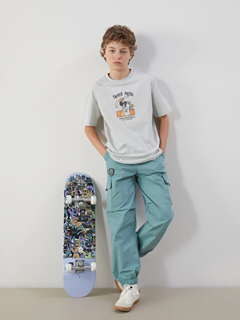 LCW Kids Elasticated Waist Boys' Cargo Jogger Pants - S5BN46Z4-GP4