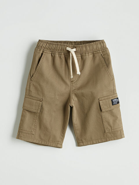 LCW Kids Beli Lastikli Erkek Çocuk Kargo Şort - S5BN71Z4-GYP