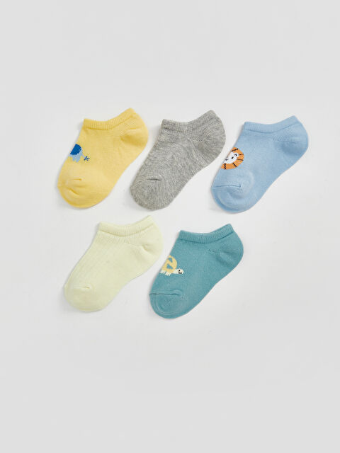 LCW baby Baskılı Erkek Bebek Patik Çorap 5'li - S5BP51Z1-CRK