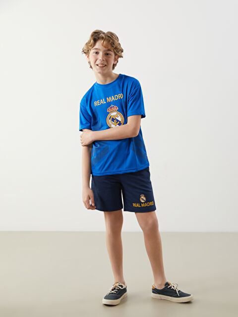 LCW Kids Beli Lastikli Real Madrid Baskılı Erkek Çocuk Şort - S5BQ06Z4-HFK