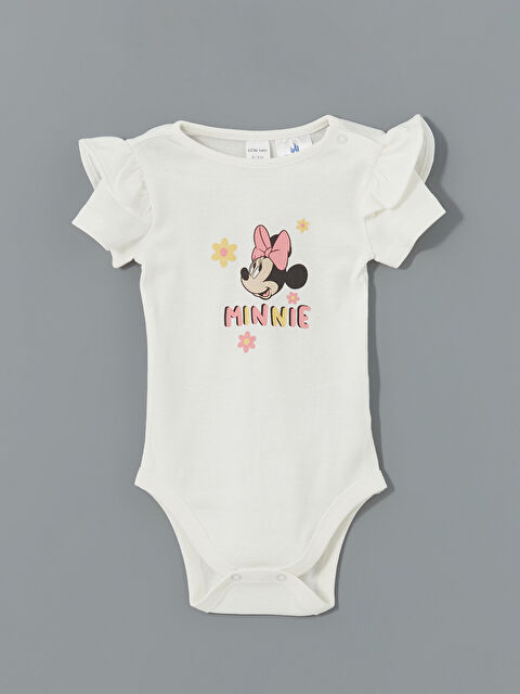 LCW baby Minnie Mouse Baskılı Kız Bebek Çıtçıtlı Body - S5BQ29Z1-FDU