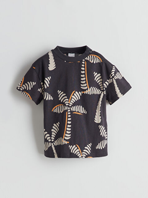 LCW baby Bisiklet Yaka Desenli Erkek Bebek Tişört - S5BS24Z1-LRX