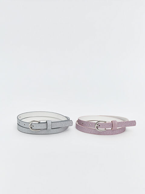 LCW ACCESSORIES Parlak Görünümlü Kız Çocuk Kemer 2'li - S5BS36Z4-G8Z